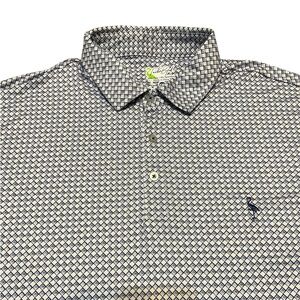 Men's Tailorbyrd Performance Stretchy Golf Polo Tile Pattern XXL New Without Tag